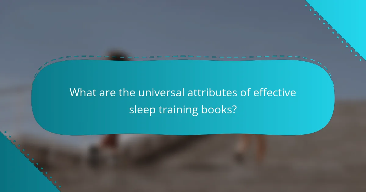 What are the universal attributes of effective sleep training books?