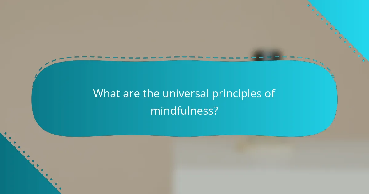 What are the universal principles of mindfulness?
