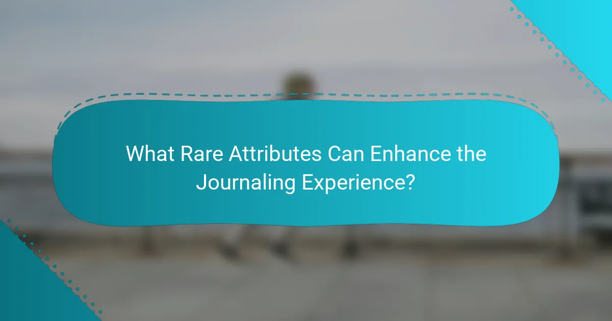 What Rare Attributes Can Enhance the Journaling Experience?