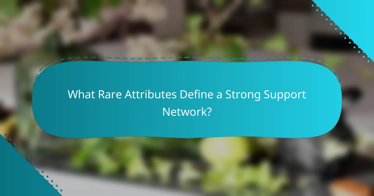 What Rare Attributes Define a Strong Support Network?