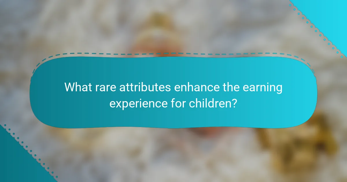 What rare attributes enhance the earning experience for children?