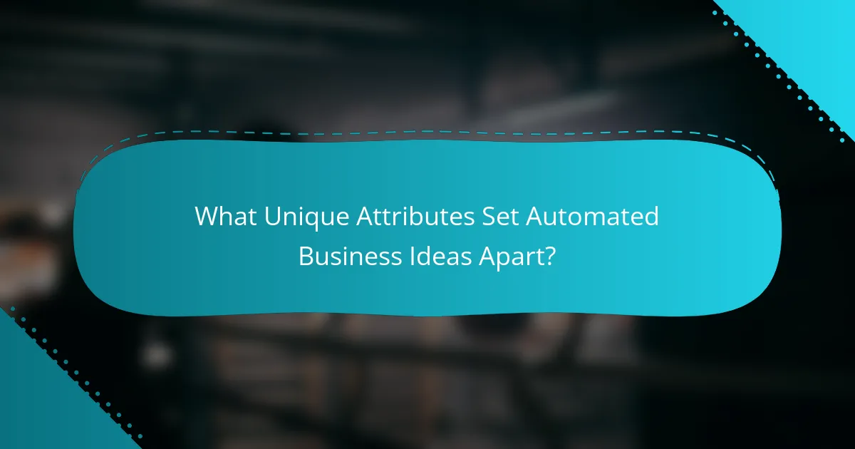 What Unique Attributes Set Automated Business Ideas Apart?