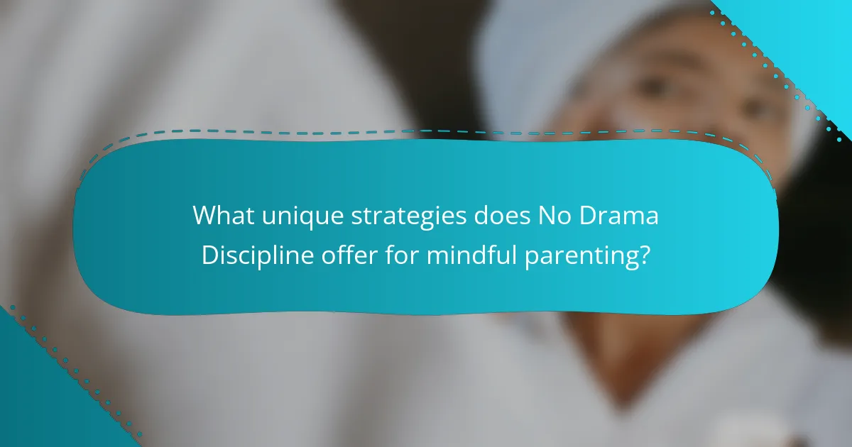 What unique strategies does No Drama Discipline offer for mindful parenting?
